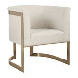 Tan Boucle Cantilevered Accent Chair by Uttermost Bellina, alternate view 3
