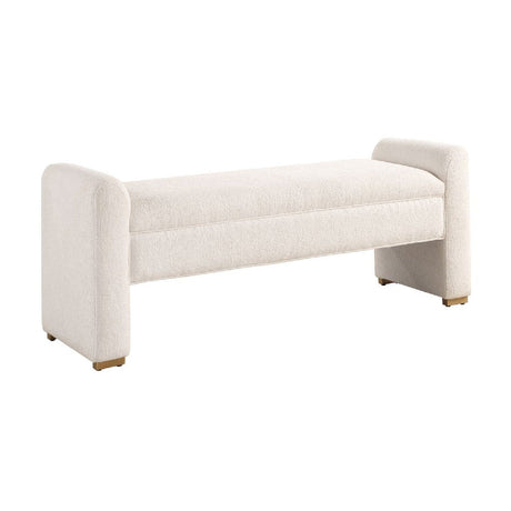 White Boucle Modern Bench by Uttermost Caliste, alternate view 3