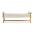 White Boucle Modern Bench by Uttermost Bolster