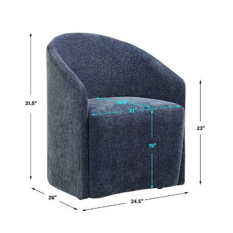 Modern European furniture - Velvet Dining Chair with Casters - www.oroa.com