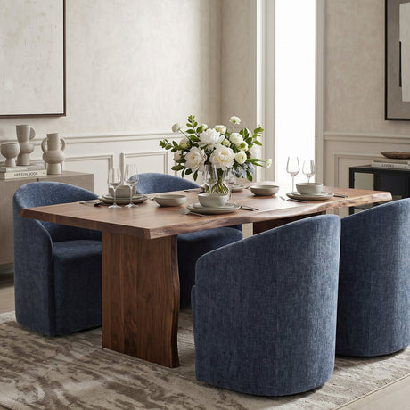 Modern European furniture - Velvet Dining Chair with Casters - www.oroa.com