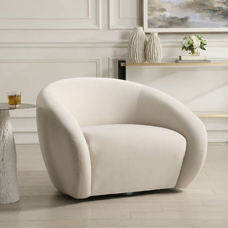 Modern European furniture - Curved-Back Velvet Swivel Chair - www.oroa.com
