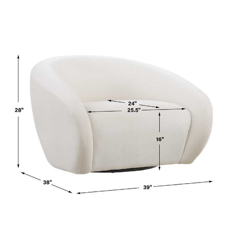 Modern European furniture - Curved-Back Velvet Swivel Chair - www.oroa.com