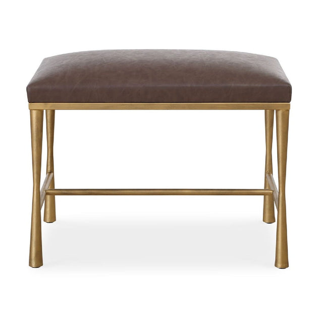 Brown Leather Inspired Bench S by Uttermost Reform