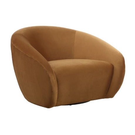 Modern European furniture - Curved-Back Velvet Swivel Chair - www.oroa.com