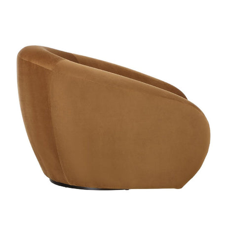Modern European furniture - Curved-Back Velvet Swivel Chair - www.oroa.com