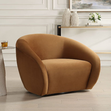 Modern European furniture - Curved-Back Velvet Swivel Chair - www.oroa.com