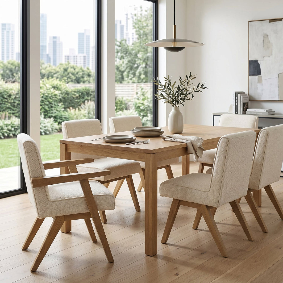 Modern European furniture - Oak Framed Padded Dining Chair - www.oroa.com