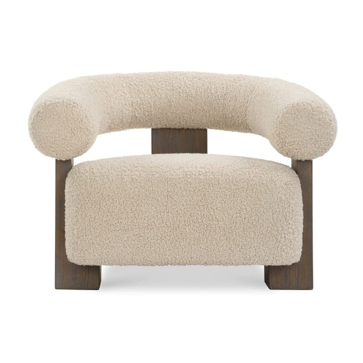 White Shearling T-Back Accent Chair by Uttermost Lennox