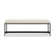 White Upholstered Bench by Uttermost Halston