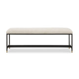 White Upholstered Bench by Uttermost Halston