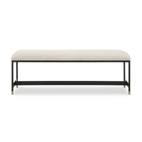 White Upholstered Bench by Uttermost Halston