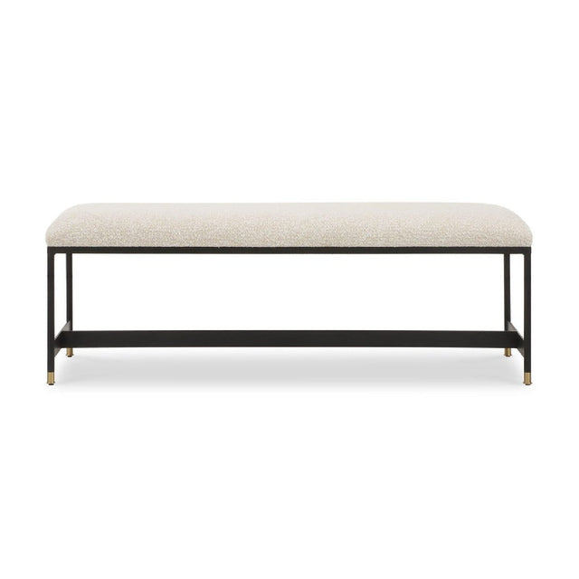 White Upholstered Bench by Uttermost Halston