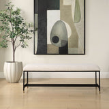 White Upholstered Bench by Uttermost Halston, alternate view 2