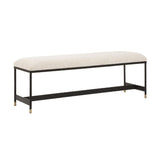 White Upholstered Bench by Uttermost Halston, alternate view 3