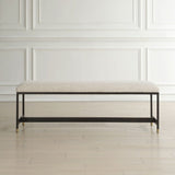 White Upholstered Bench by Uttermost Halston, alternate view 6