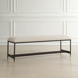 White Upholstered Bench by Uttermost Halston, alternate view 7