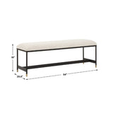 White Upholstered Bench by Uttermost Halston, alternate view 8