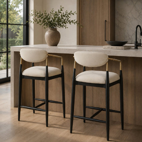 Modern European furniture - White Velvet Counter Stool - www.oroa.com