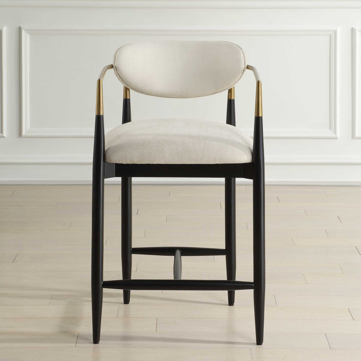 Modern European furniture - White Velvet Counter Stool - www.oroa.com