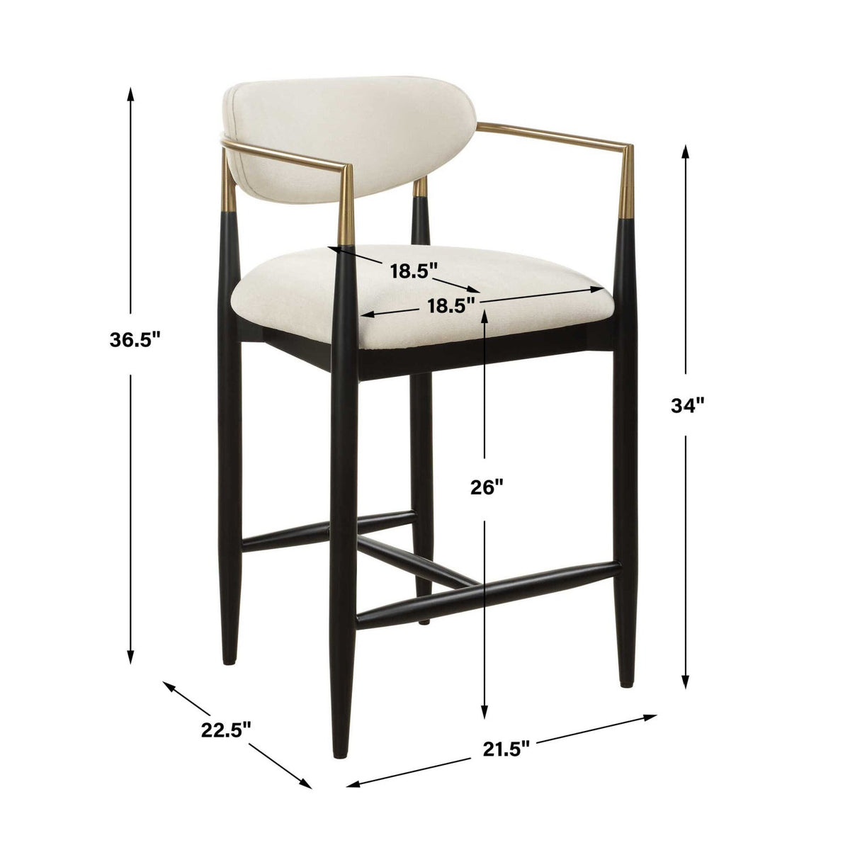 Modern European furniture - White Velvet Counter Stool - www.oroa.com