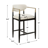 Modern European furniture - White Velvet Counter Stool - www.oroa.com