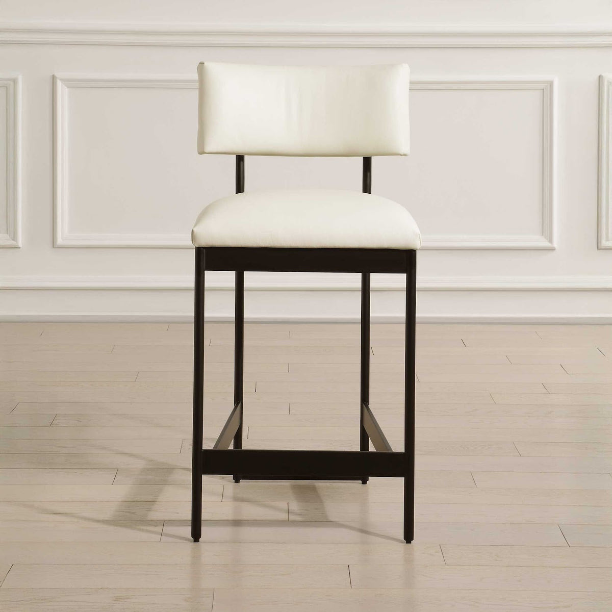 Modern European furniture - White Leather Counter Stool - www.oroa.com