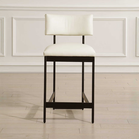 Modern European furniture - White Leather Counter Stool - www.oroa.com