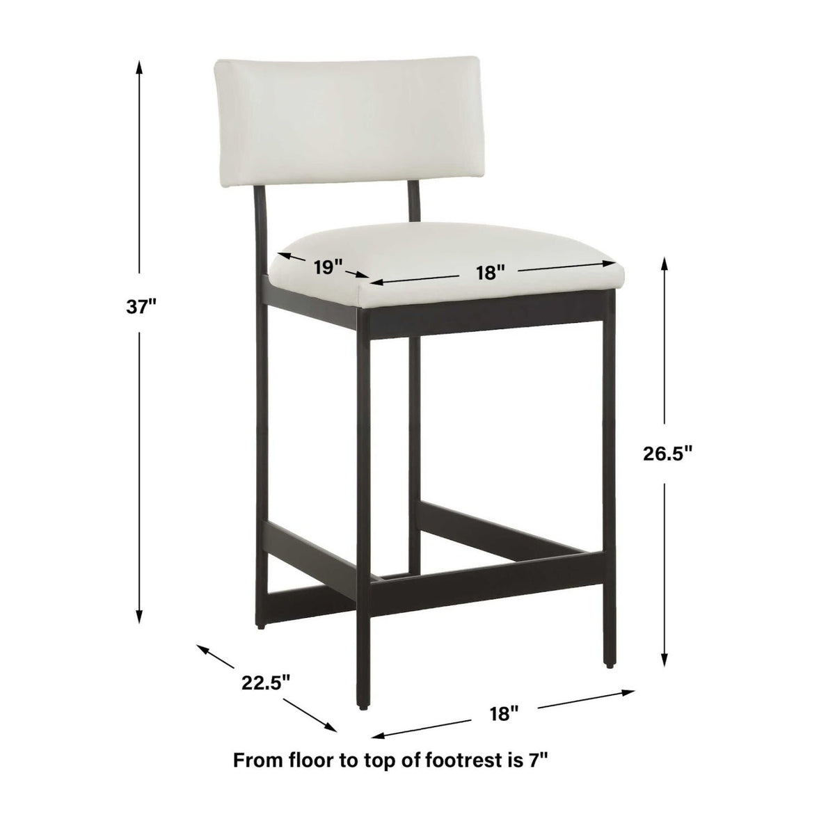 Modern European furniture - White Leather Counter Stool - www.oroa.com