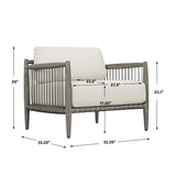 Gray Mahogany Outdoor Lounge Chair by Uttermost Borneo, alternate view 19