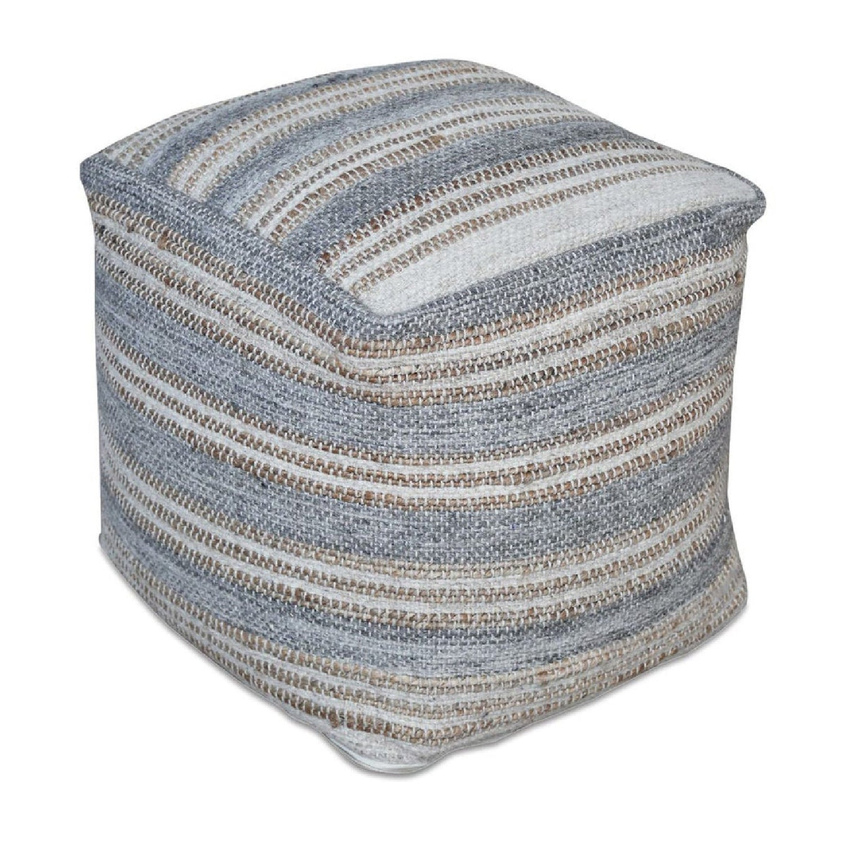 Gray & Cream Fabric Ottoman by Uttermost Mesick
