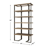 Modern European furniture - Natural Oak 5-Shelf Bookcase - www.oroa.com