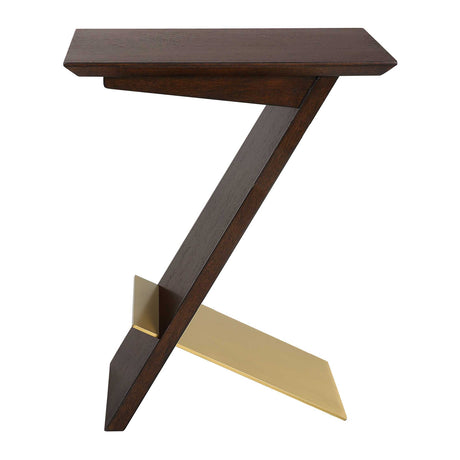 Modern European furniture - Brown Wooden Slanted Accent Table - www.oroa.com