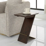 Modern European furniture - Brown Wooden Slanted Accent Table - www.oroa.com