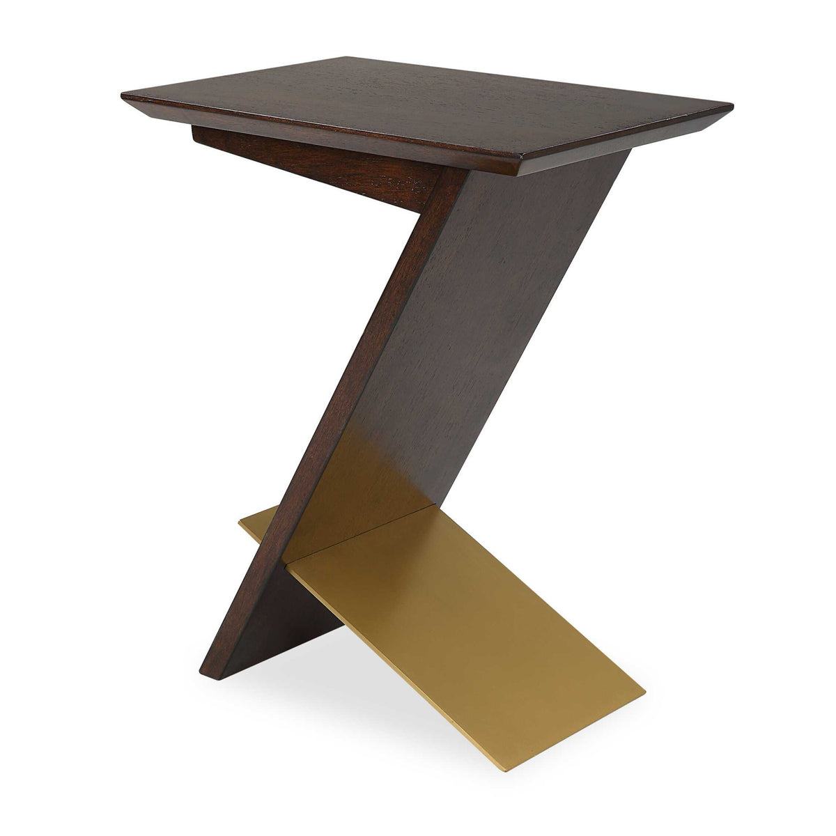 Modern European furniture - Brown Wooden Slanted Accent Table - www.oroa.com