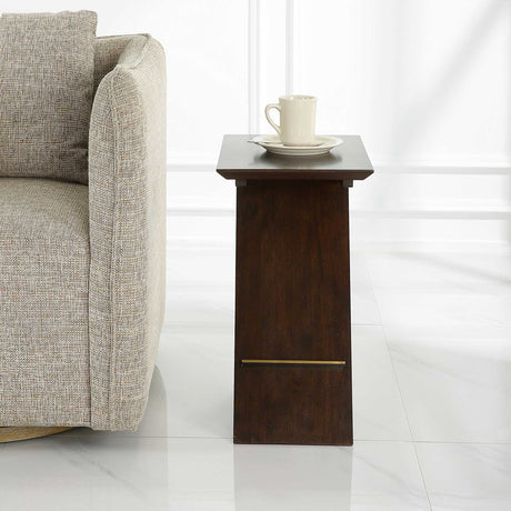 Modern European furniture - Brown Wooden Slanted Accent Table - www.oroa.com