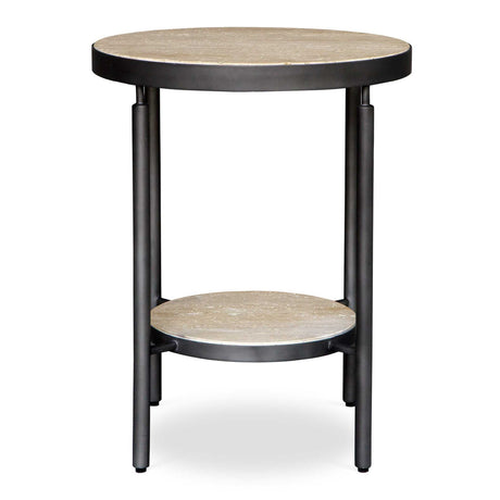 Modern European furniture - Round Travertine Side Table - www.oroa.com