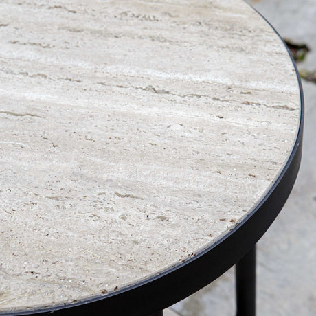 Modern European furniture - Round Travertine Side Table - www.oroa.com
