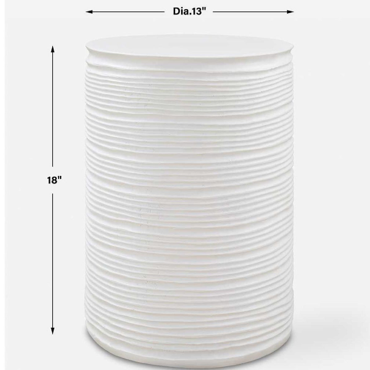 Modern European furniture - White Grooved Cylindrical Accent - www.oroa.com