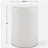 Modern European furniture - White Grooved Cylindrical Accent - www.oroa.com