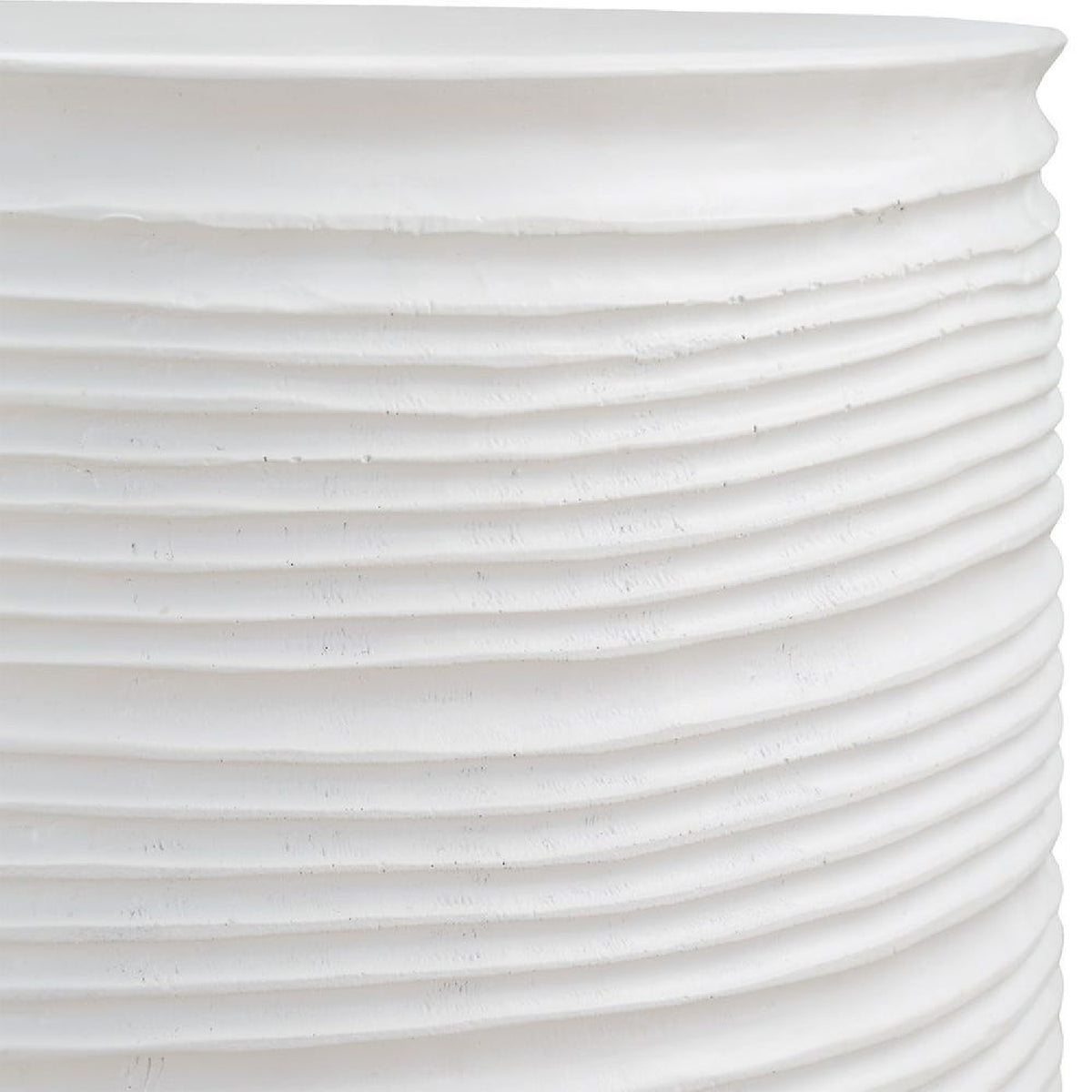 Modern European furniture - White Grooved Cylindrical Accent - www.oroa.com