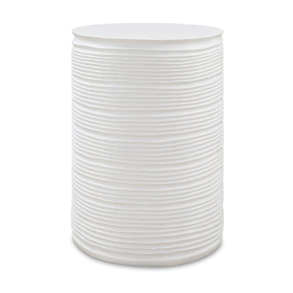 Modern European furniture - White Grooved Cylindrical Accent - www.oroa.com