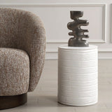 Modern European furniture - White Grooved Cylindrical Accent - www.oroa.com