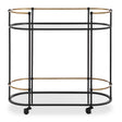 Modern European furniture - Mirrored Shelves Bar Cart - www.oroa.com