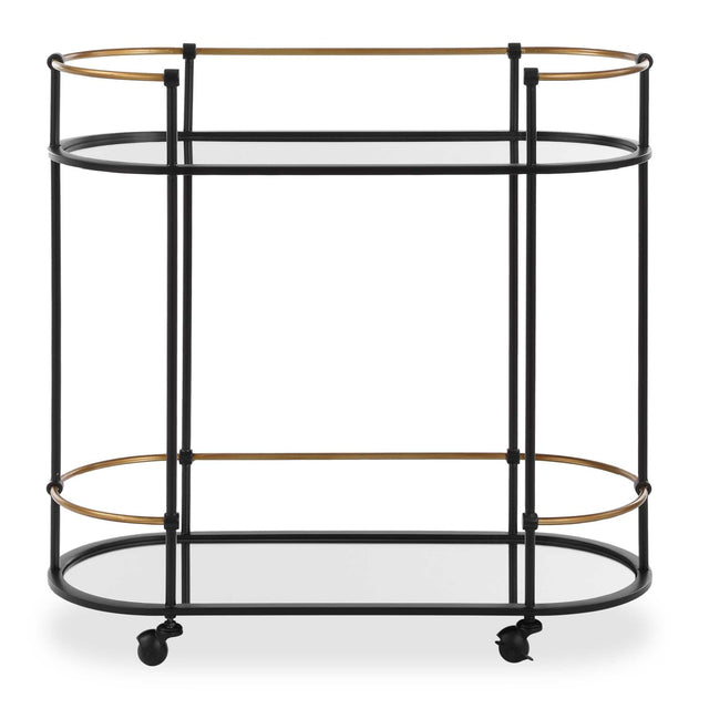Modern European furniture - Mirrored Shelves Bar Cart - www.oroa.com