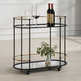 Modern European furniture - Mirrored Shelves Bar Cart - www.oroa.com
