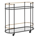 Modern European furniture - Mirrored Shelves Bar Cart - www.oroa.com