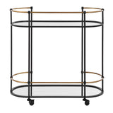 Modern European furniture - Mirrored Shelves Bar Cart - www.oroa.com