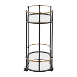 Modern European furniture - Mirrored Shelves Bar Cart - www.oroa.com