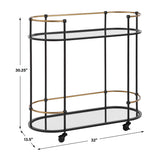 Modern European furniture - Mirrored Shelves Bar Cart - www.oroa.com